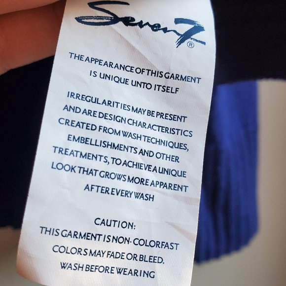 Seven7 Royal Blue/Purple Scoop Neck Cotton/Cashmere Sweater Size Large - Picture 12 of 16